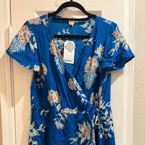 ROXY Medium Short Blue Sundress NWT